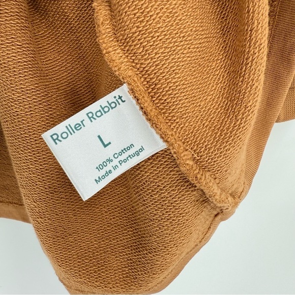 Roller Rabbit Cassia Sweatshirt with Ruffle Puff Sleeve in Coffee Size L NWT - Picture 10 of 12